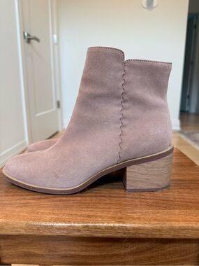Women's Splendid Avery - Blush Suede Ankle Boots - Classic Block Heel